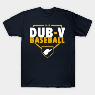 Dub V Baseball (Navy Background) T-Shirt